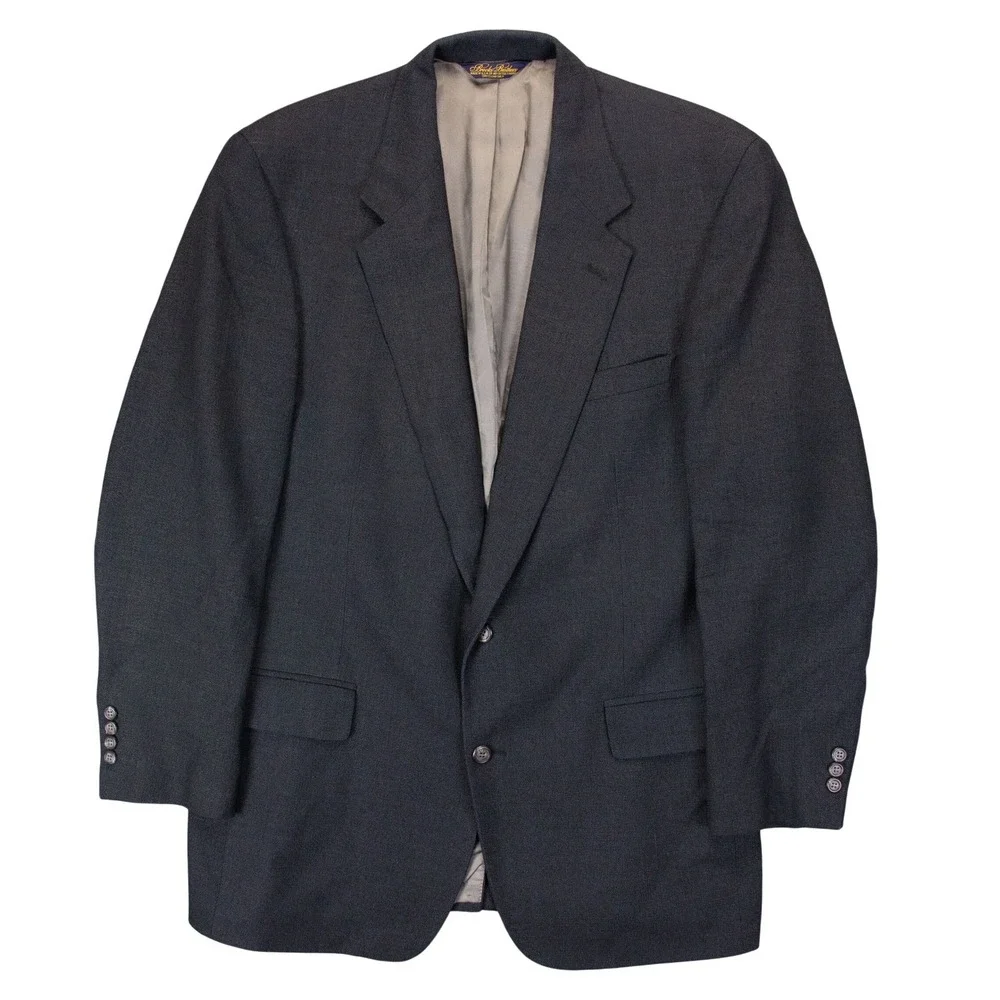 VTG Brooks Brothers Mens 42L Blazer Jacket Sport Coat Dark Gray Made in‎ USA